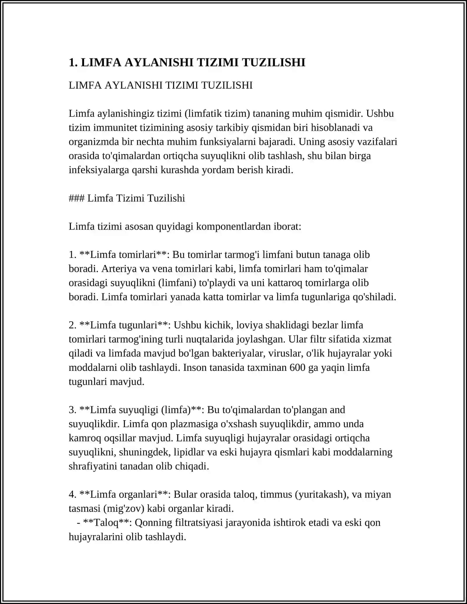 LIMFA AYLANISHI TIZIMINI OʻRGANISH 3
