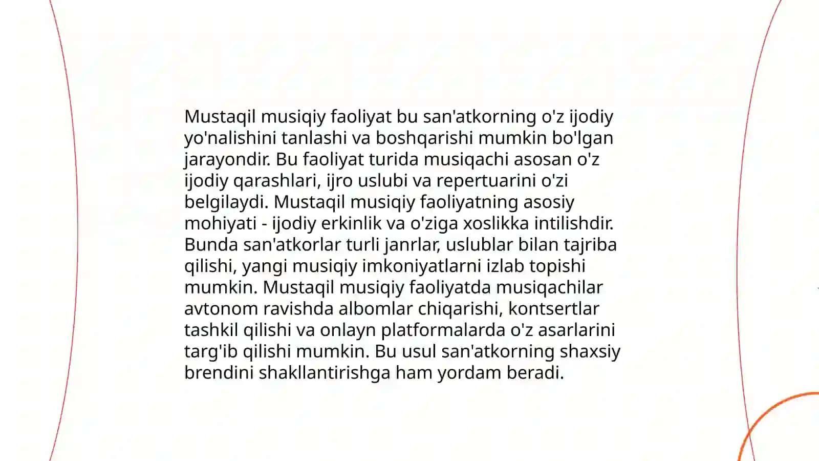 Mustaqil musiqiy faoliyat 3
