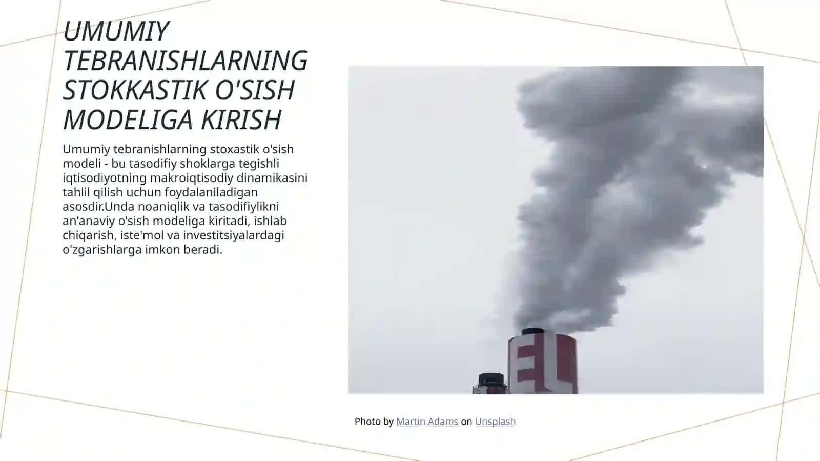 Umumiy tebranishlarning stokkastik o'sish modeliga kirish 3