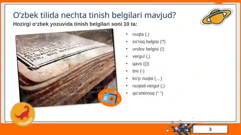Tinish belgilarining ishlatilishi 3