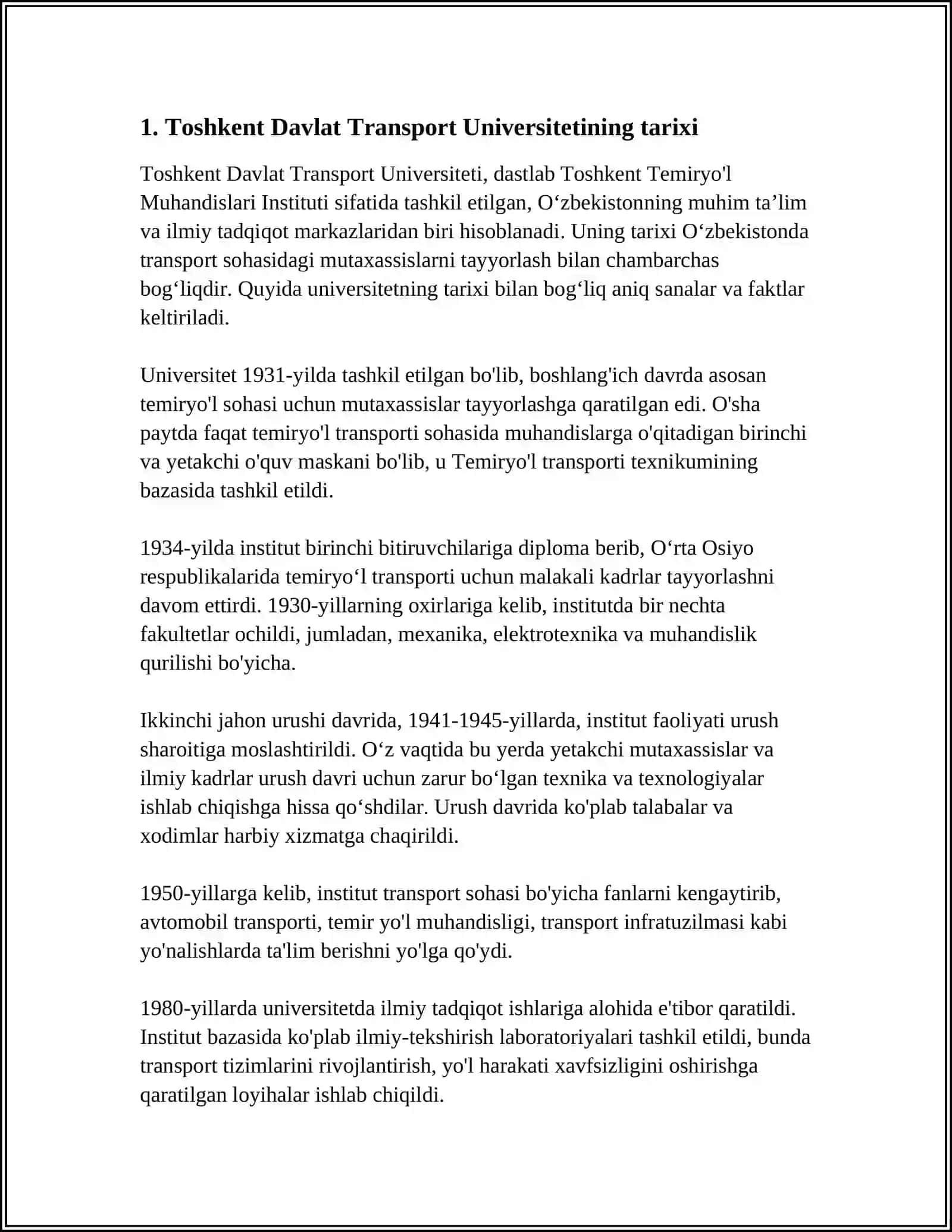 TOSHKENT DAVLAT TRANSPORT UNIVERSITETI 3