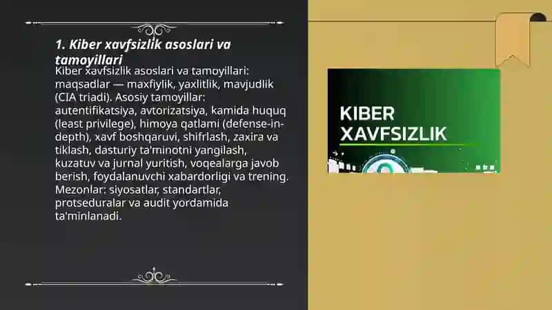 Kiber xavfsizlik asoslari va tamoyillari 3