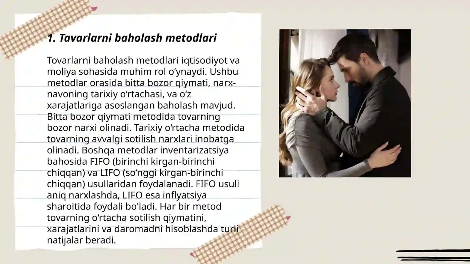 Tavarlarni baholash metodlari 3