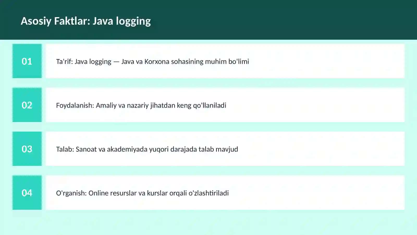 DASTURLASH | JAVA VA KORXONA 3