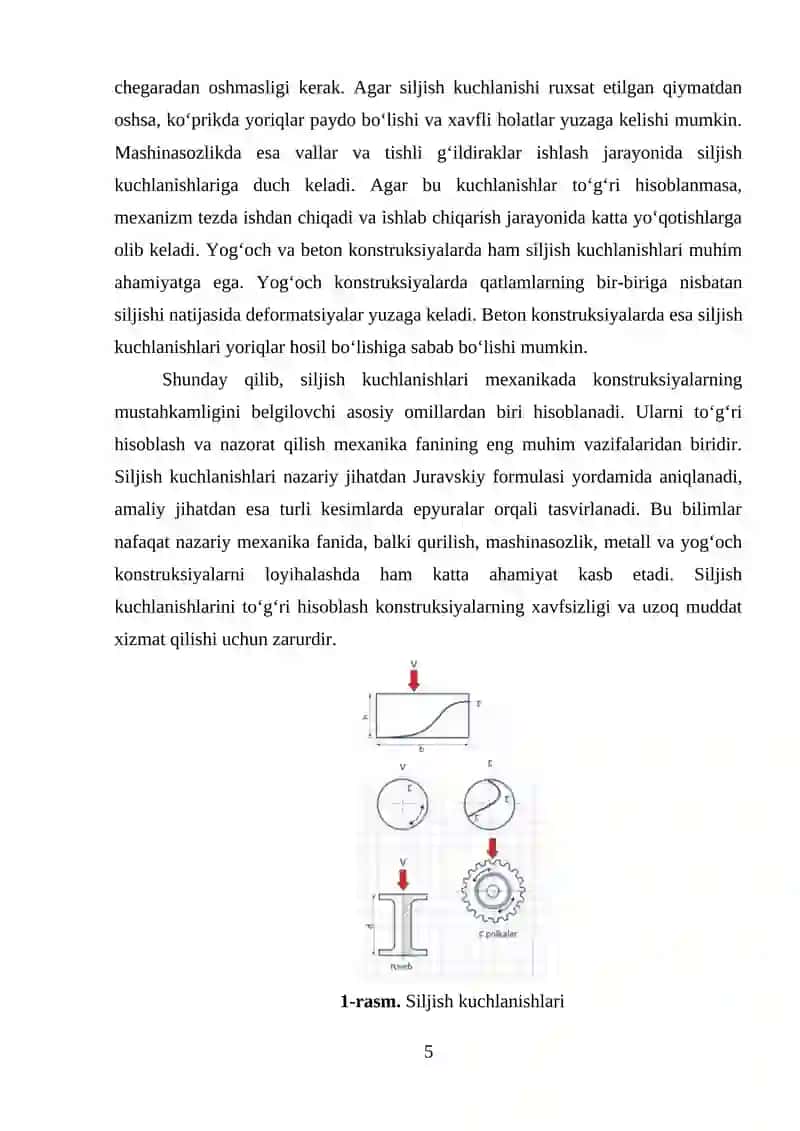 Siljishdagi deformatsiya va kuchlanish 3