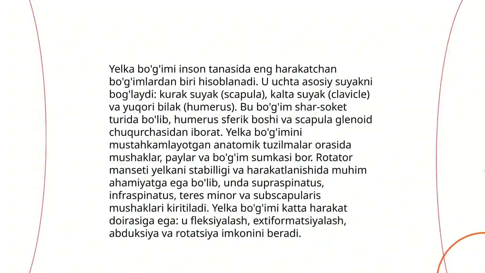 Yelka bo'g'imining anatomiyasi 3