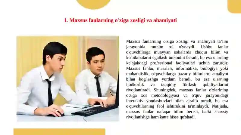 Maxsus fanlarni o‘qitishning ta’lim tamoyillari. 3