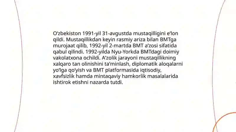Oʻzbekistonning BMT bilan aloqalari 3