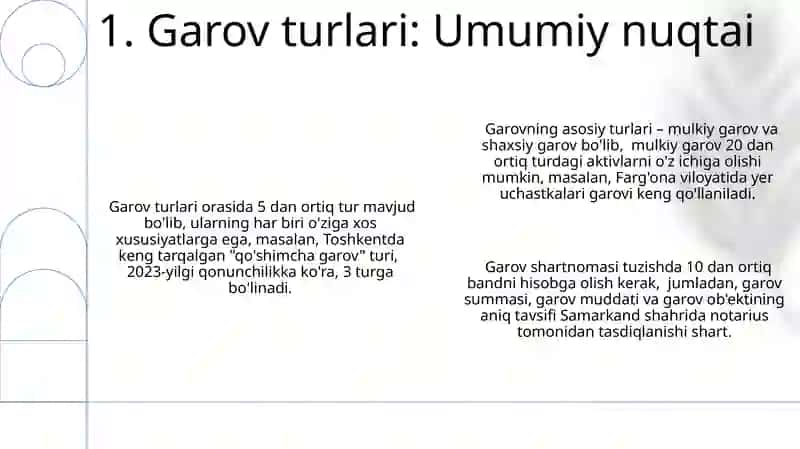 Garov turlari 3