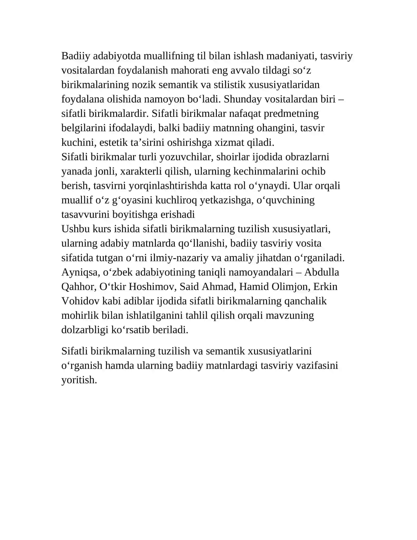 Sifatli birikmalar tushunchasi va ularning tilshunoslikdagi o‘rni 3