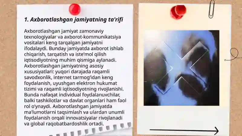 Axborotlashgan jamiyatning oʻziga xos jihatlar 3