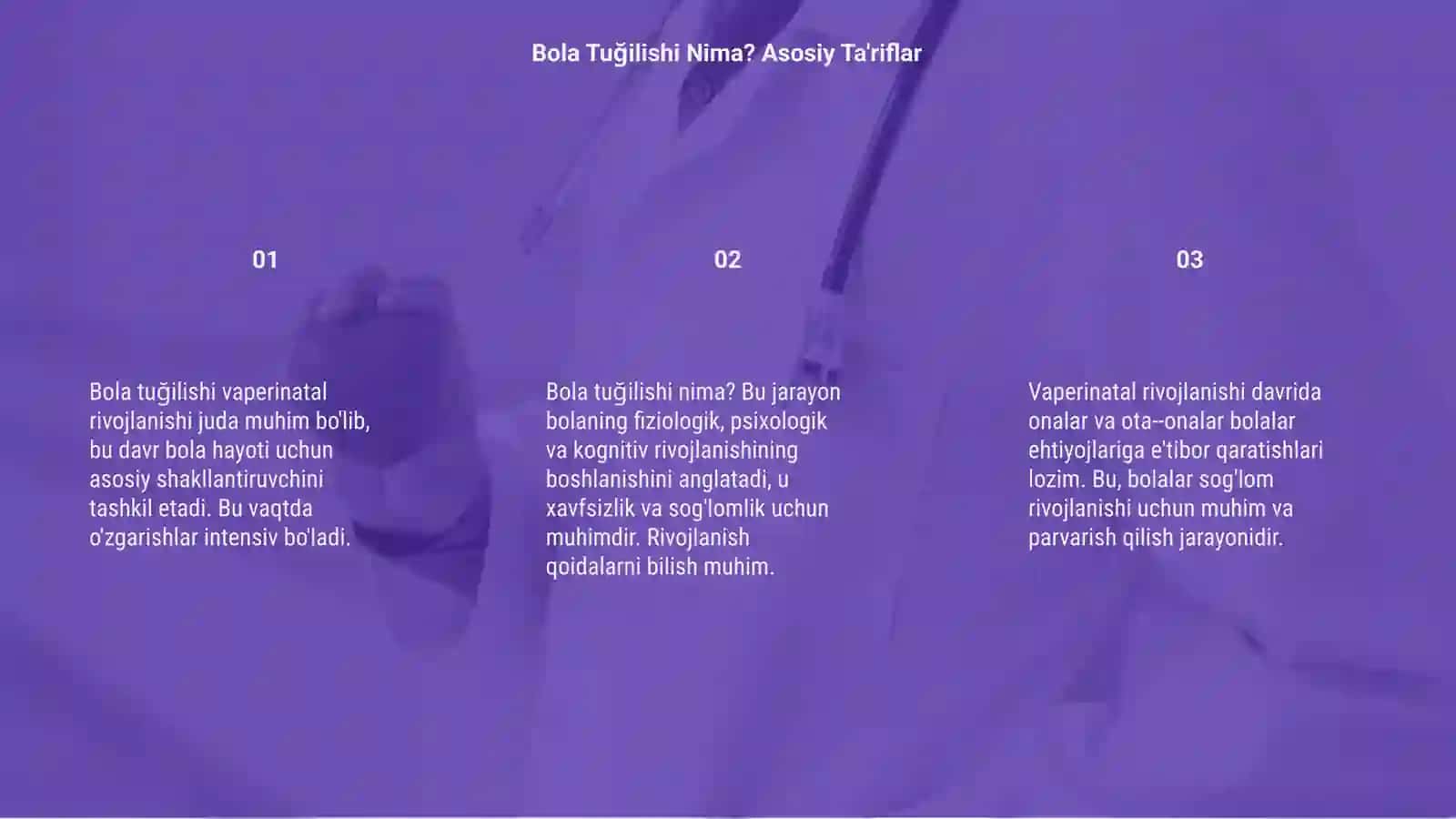 Bola tuğilishi vaperinatal rivojlanishi 3