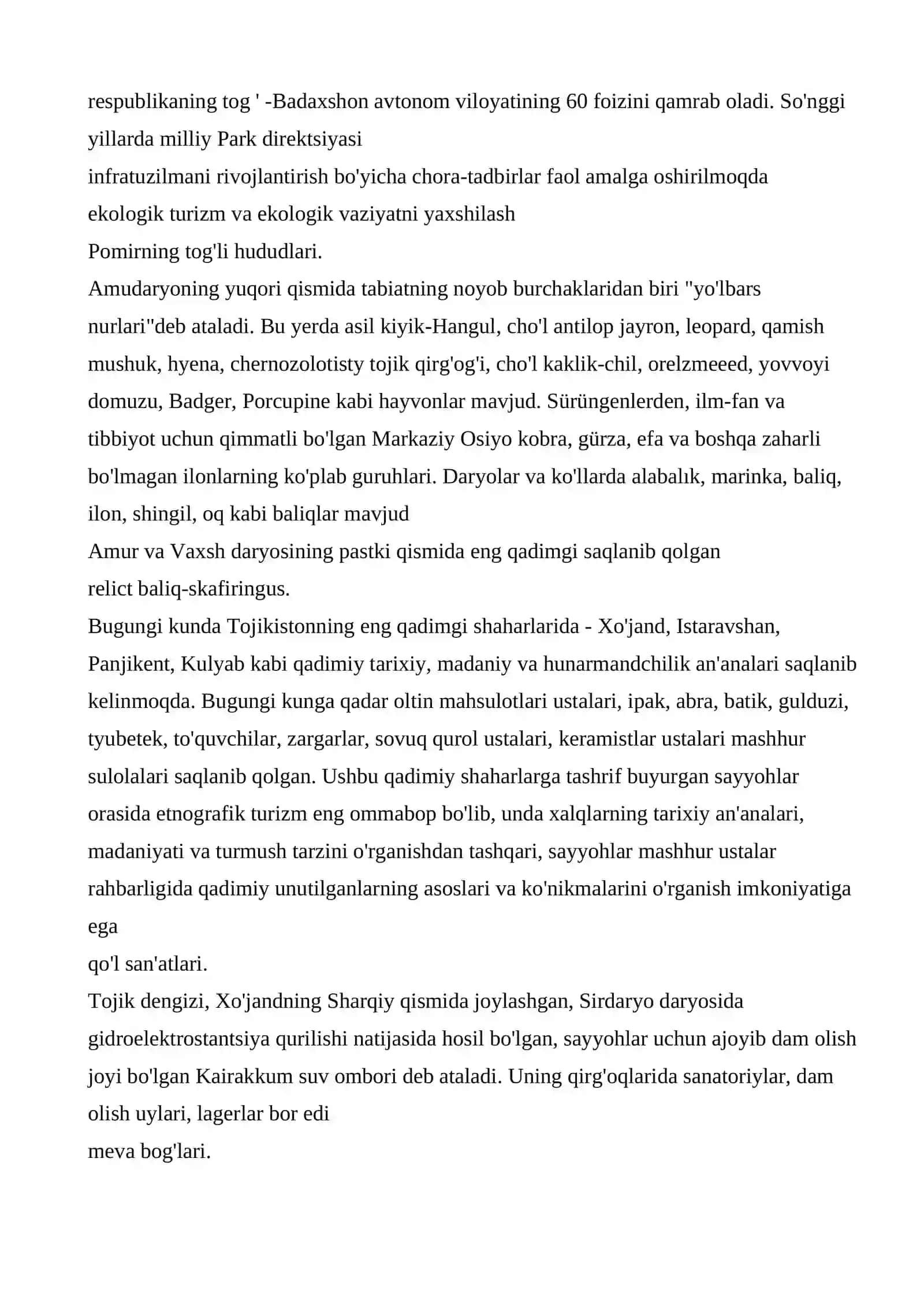 Turizm sohasini rivojlantirish salohiyati 3