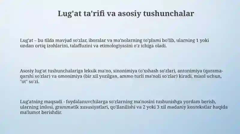 Lug'at va ularning turlari 3
