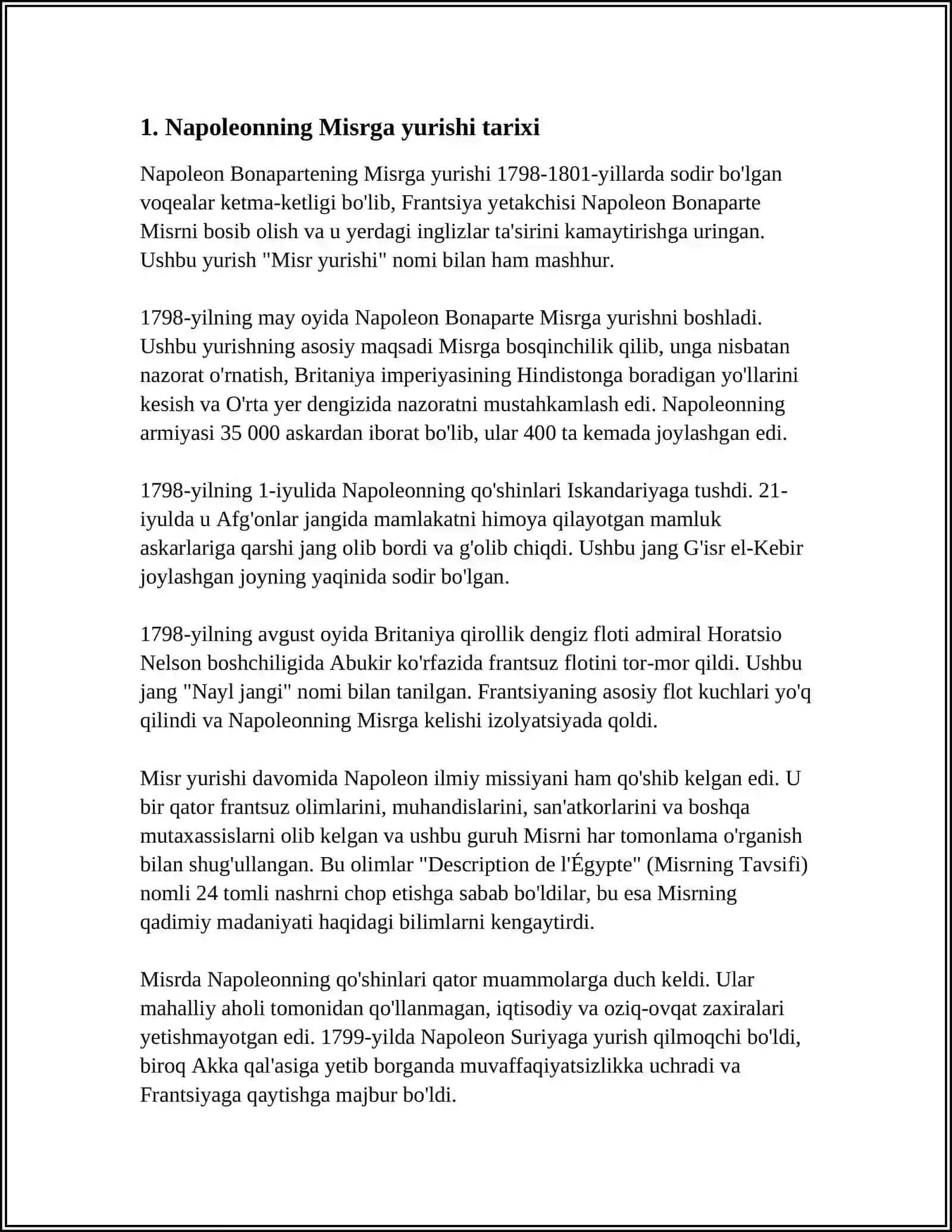 Napoleonning Misrga yurishi 3