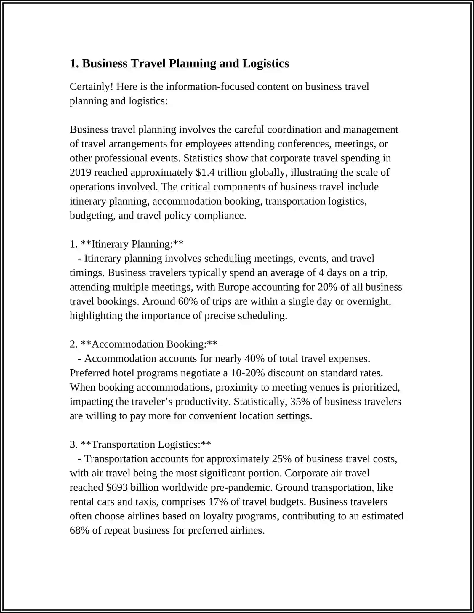 Business Travel Planning and Logistics 3