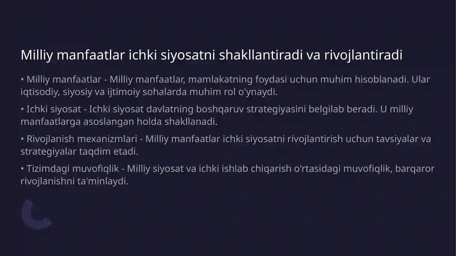 Milliy manfaatlar va ularga mos keladigan ichki va tashqi siyosat 3