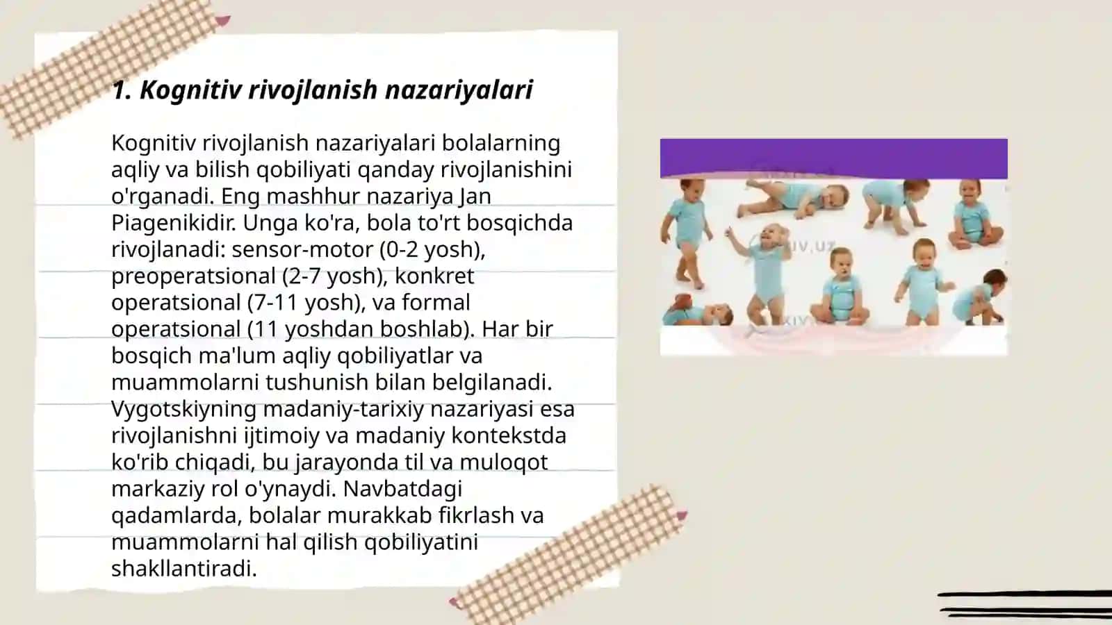 Bolalikdagi kognitiv rivojlanishi 3