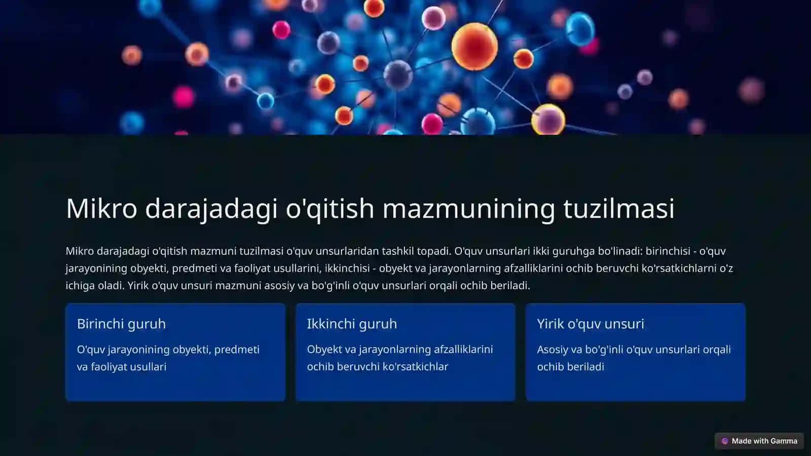Maxsus fanlarni o'qitish mazmuni 3