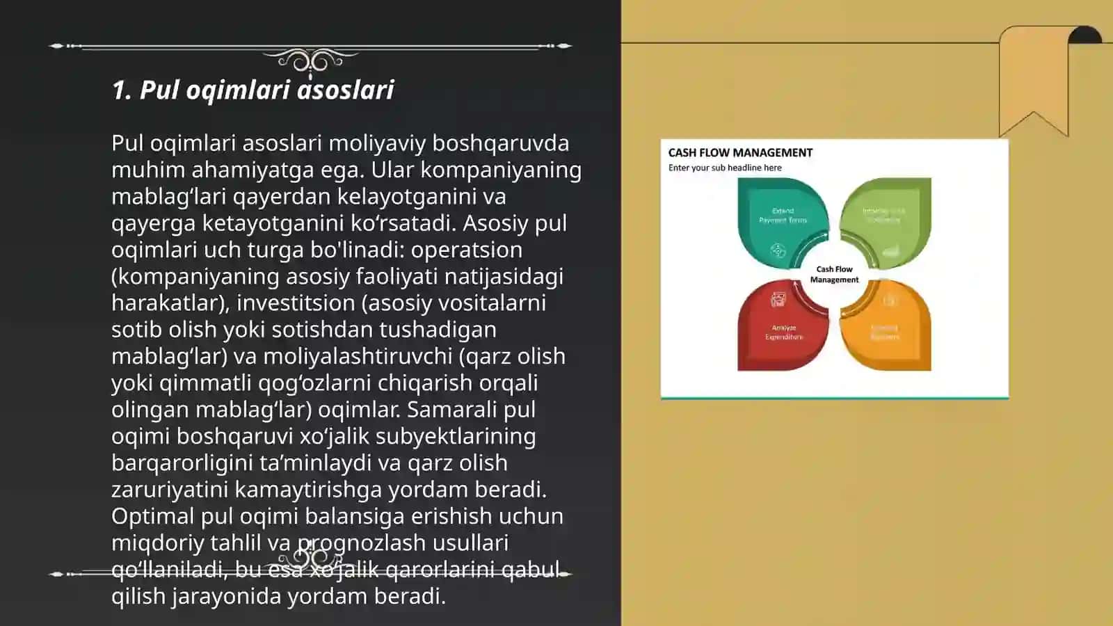 Pul oqimlari tahlili 3