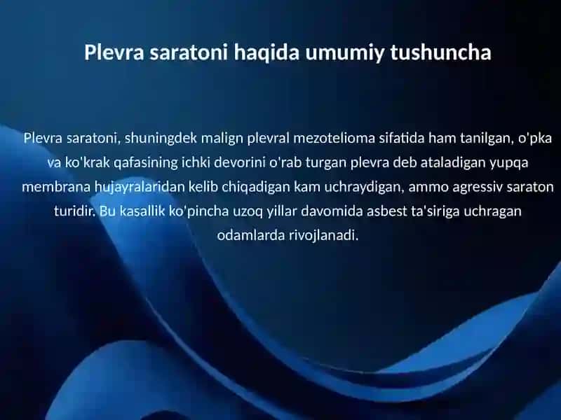 Ko'krak qafasi organlari o'smasi: plevra saratoni. 3
