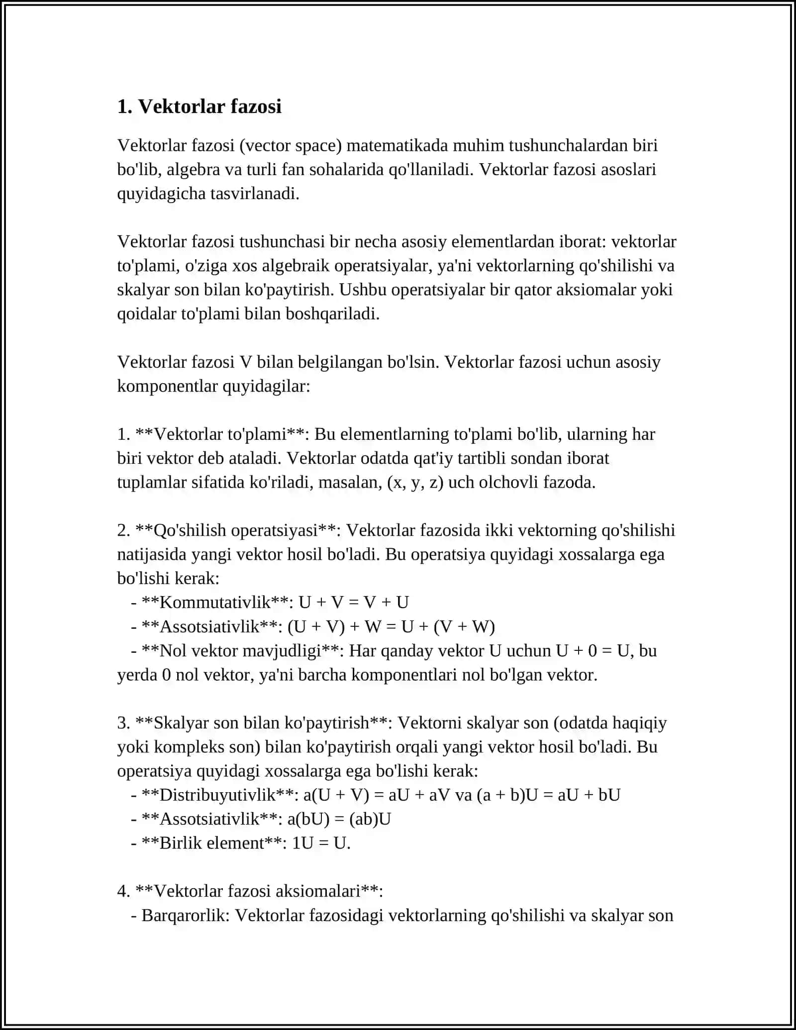 CHIZIQLI FAZOLAR VA ULARNING BAZISI 3