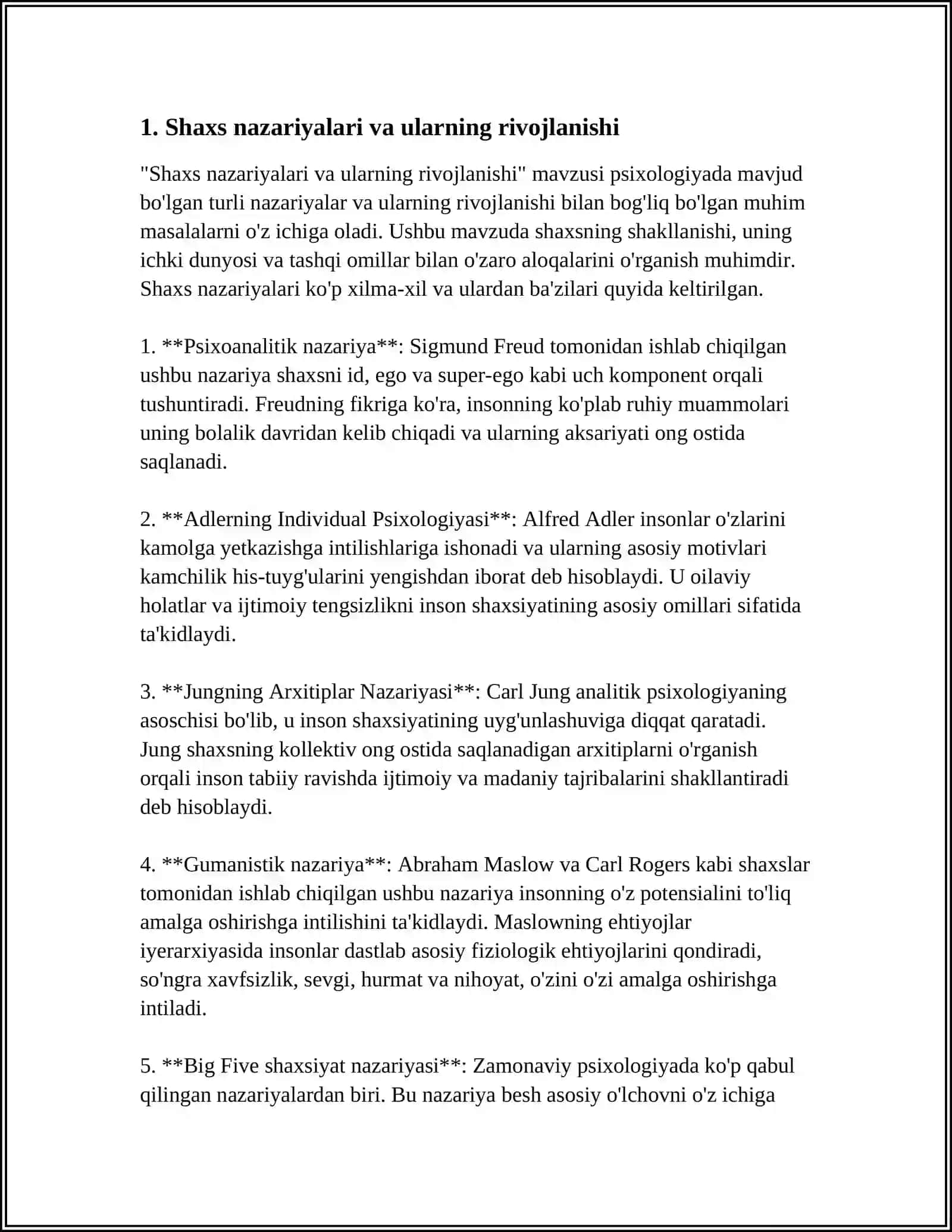 SHAXS NAZARIYALARI. ENDOPSIXIKA, EGZOPSIXIKA 3