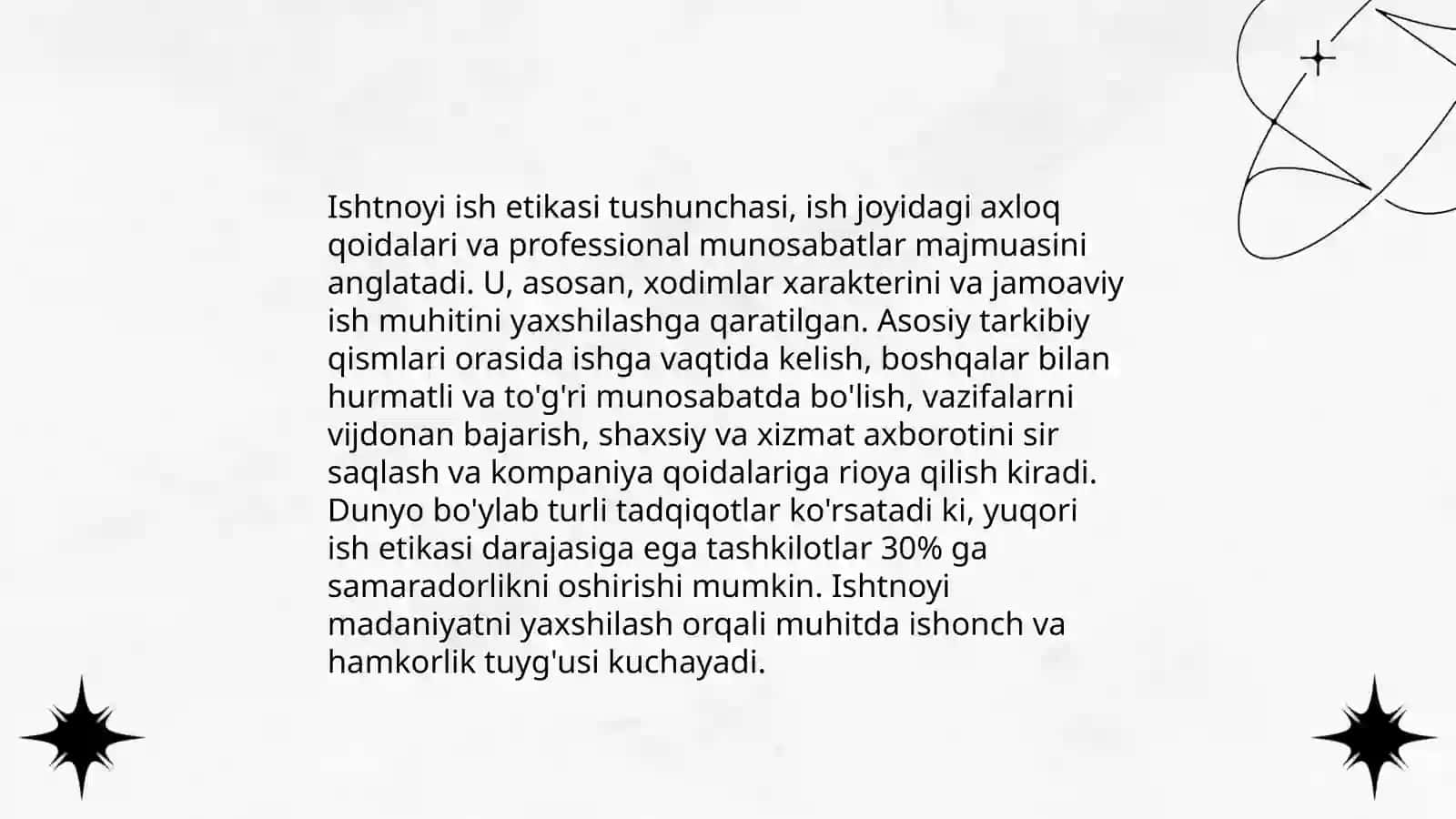 Ishtnoyi ish etikasi rivojlanish tarixi 3