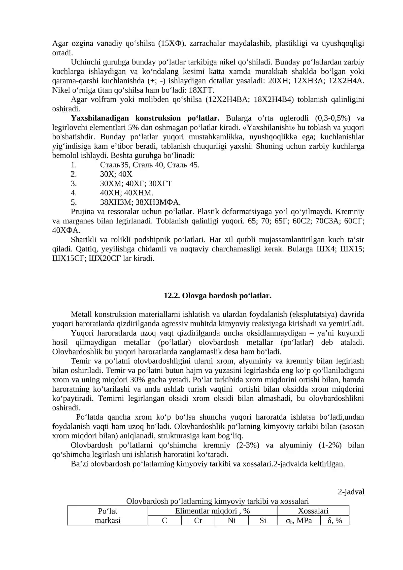 Legirlangan maxsus po’latlar 3