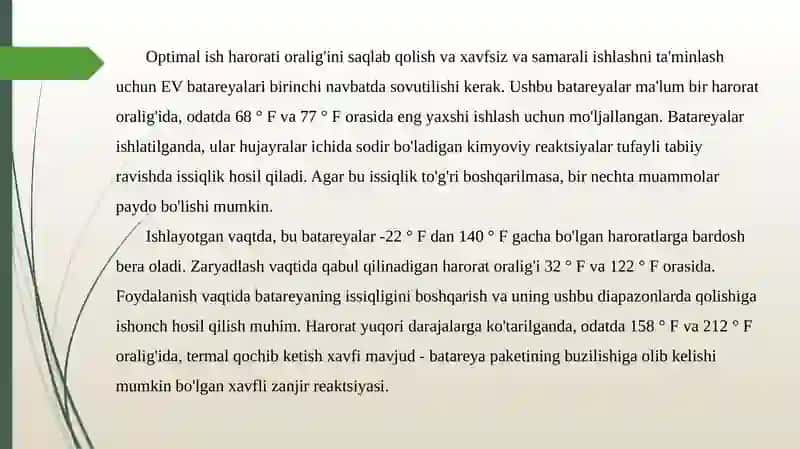 Elektromobil akkumulyator sovutish tizimi suyuqligi 3