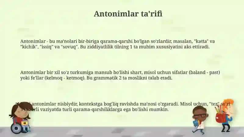 Antonimlar va Paronimlar 3