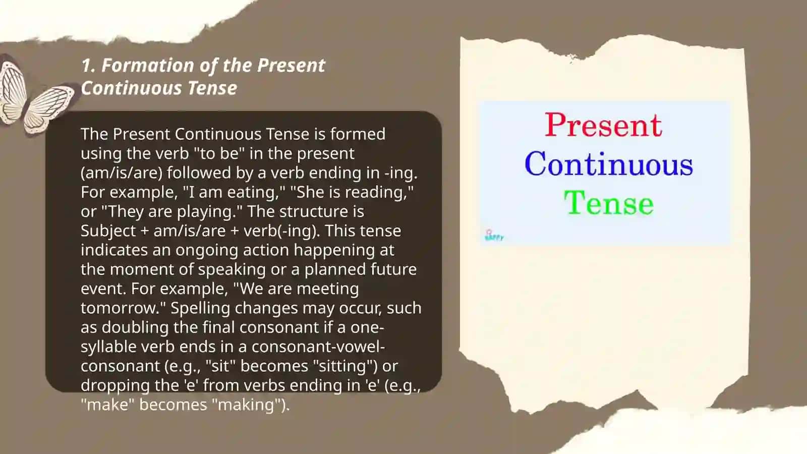 Formation of the Present Continuous Tense 3