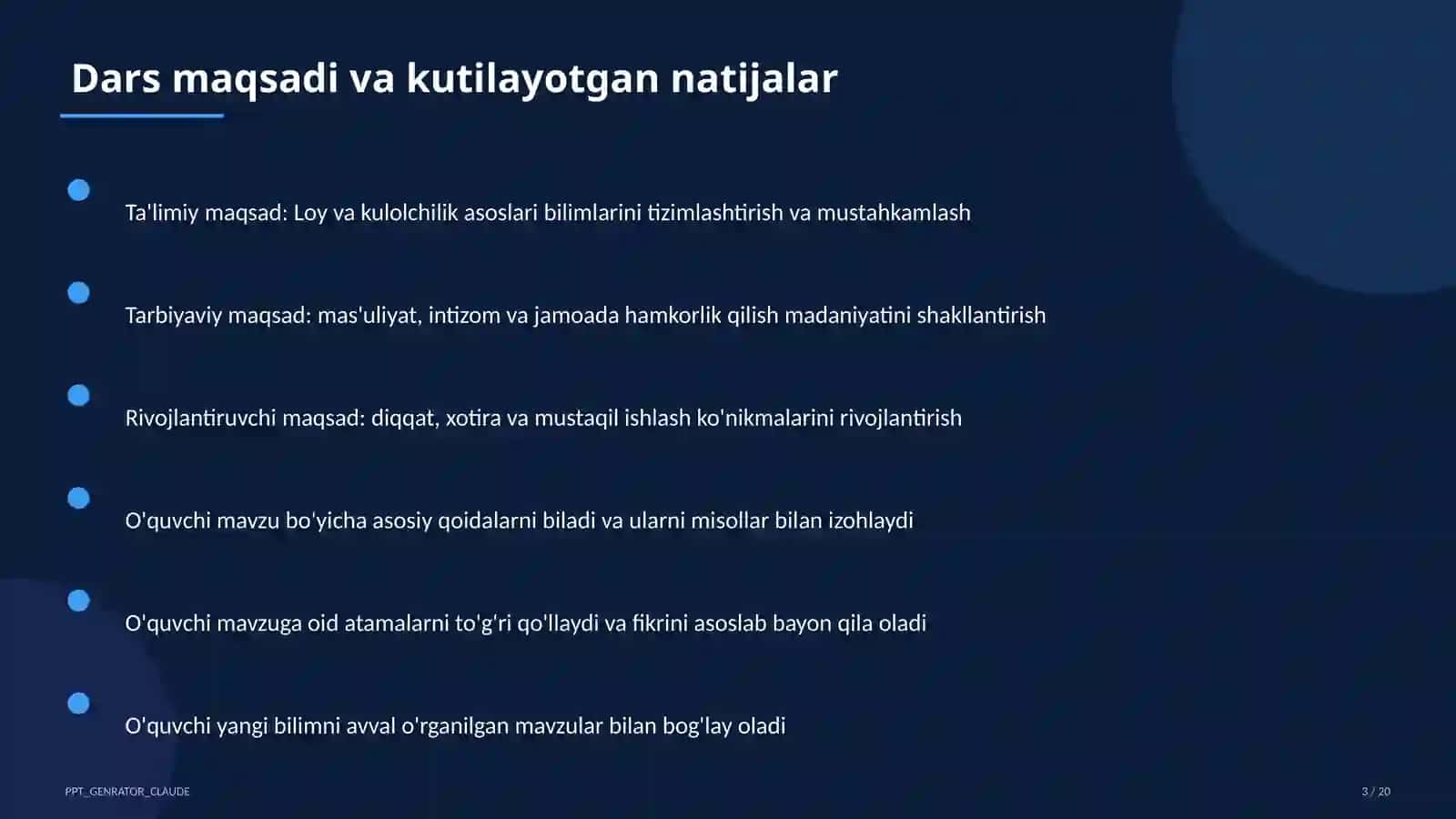 Loy va kulolchilik asoslari (4-sinf) 3