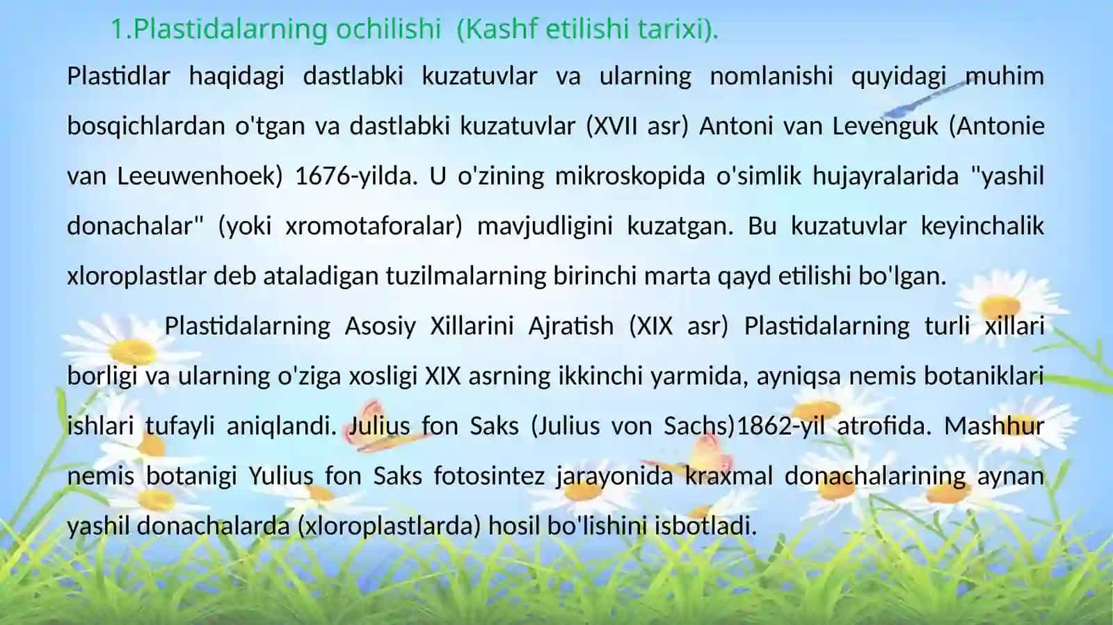 Plastidalarning o’simlik organizmidagi ahamiyati 3