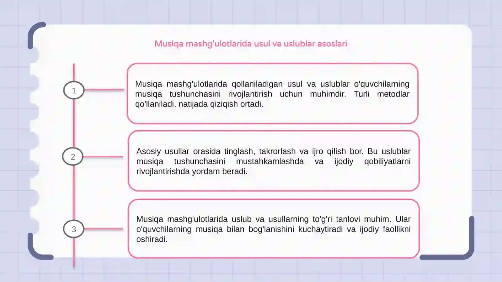 Musiqa mashg'ulotlarida Qollanadigan usul va uslublar 3