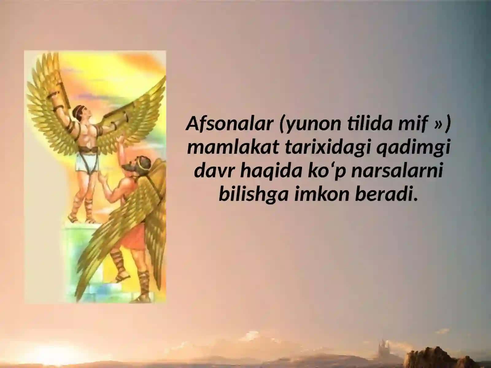 6-sinf Tarix fanidan Qadimgi Yunoniston afsonalari dars taqdimot 3