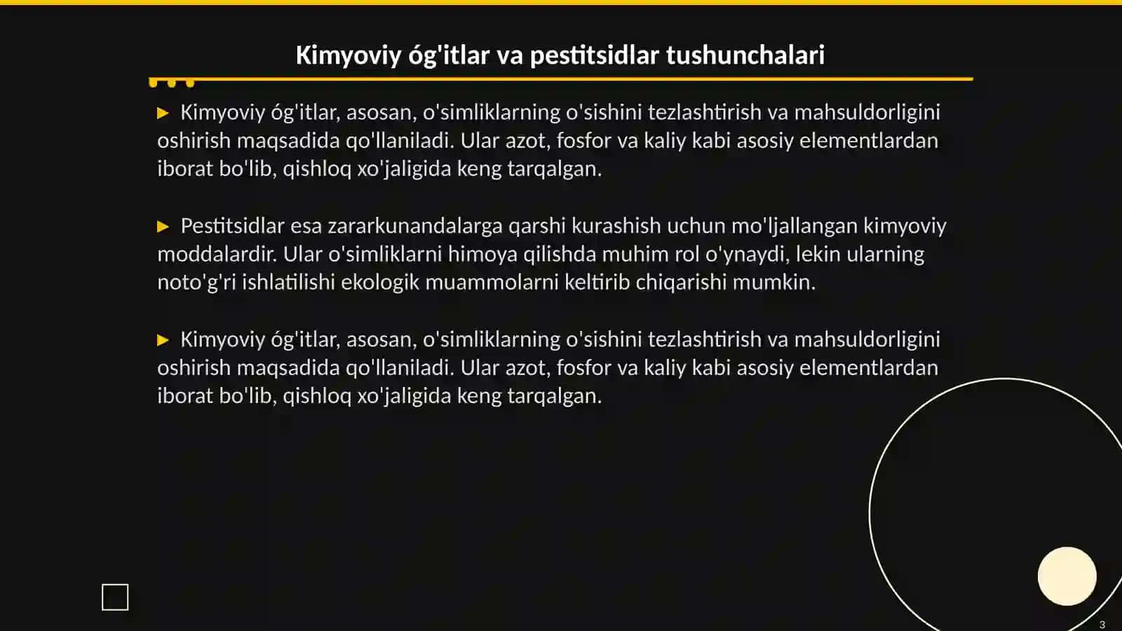 Kimyoviy óg'itlar va pestitsidlar: asosiy tushunchalar 3