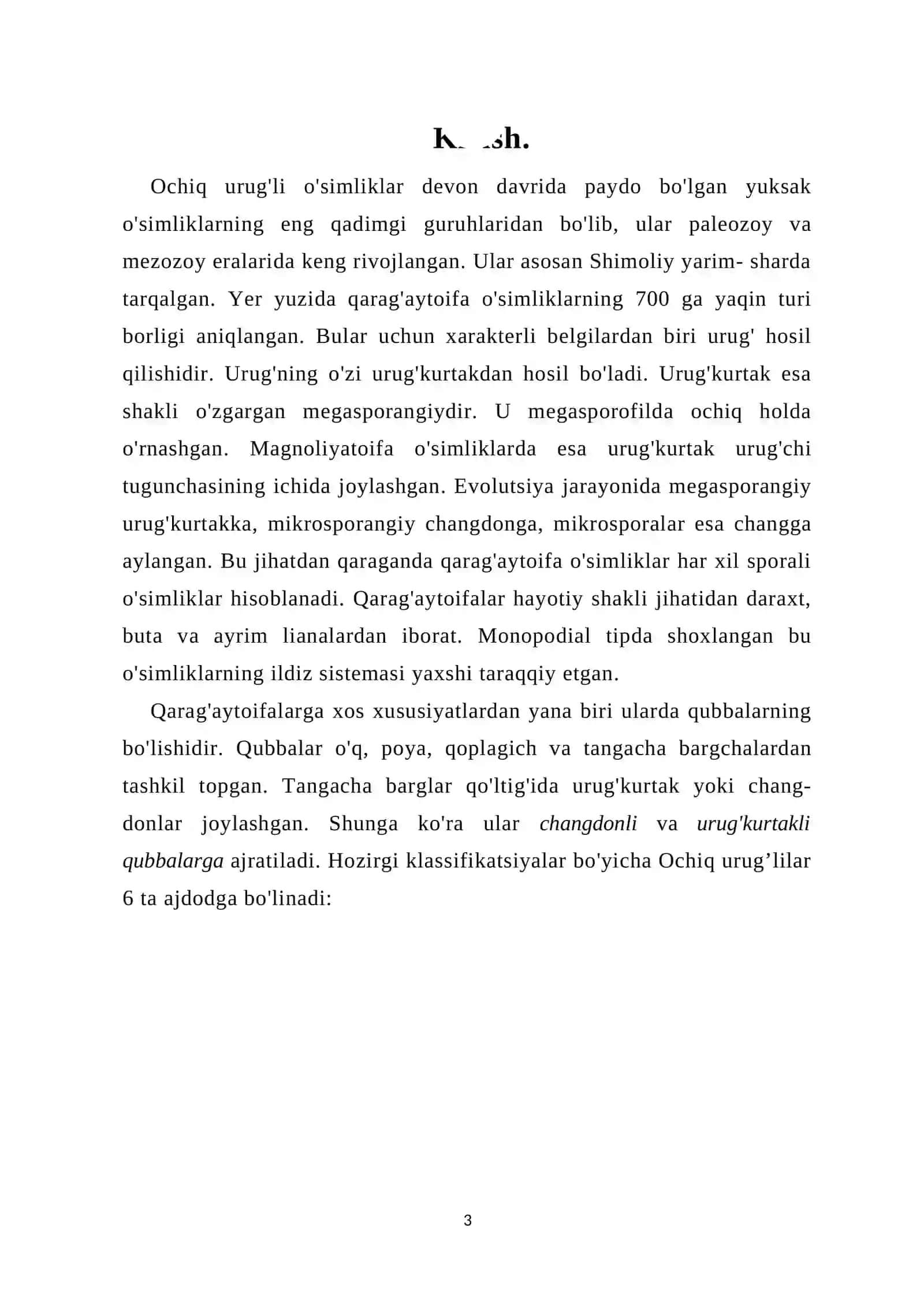 Ochiq urug'lilar bo'limi 3