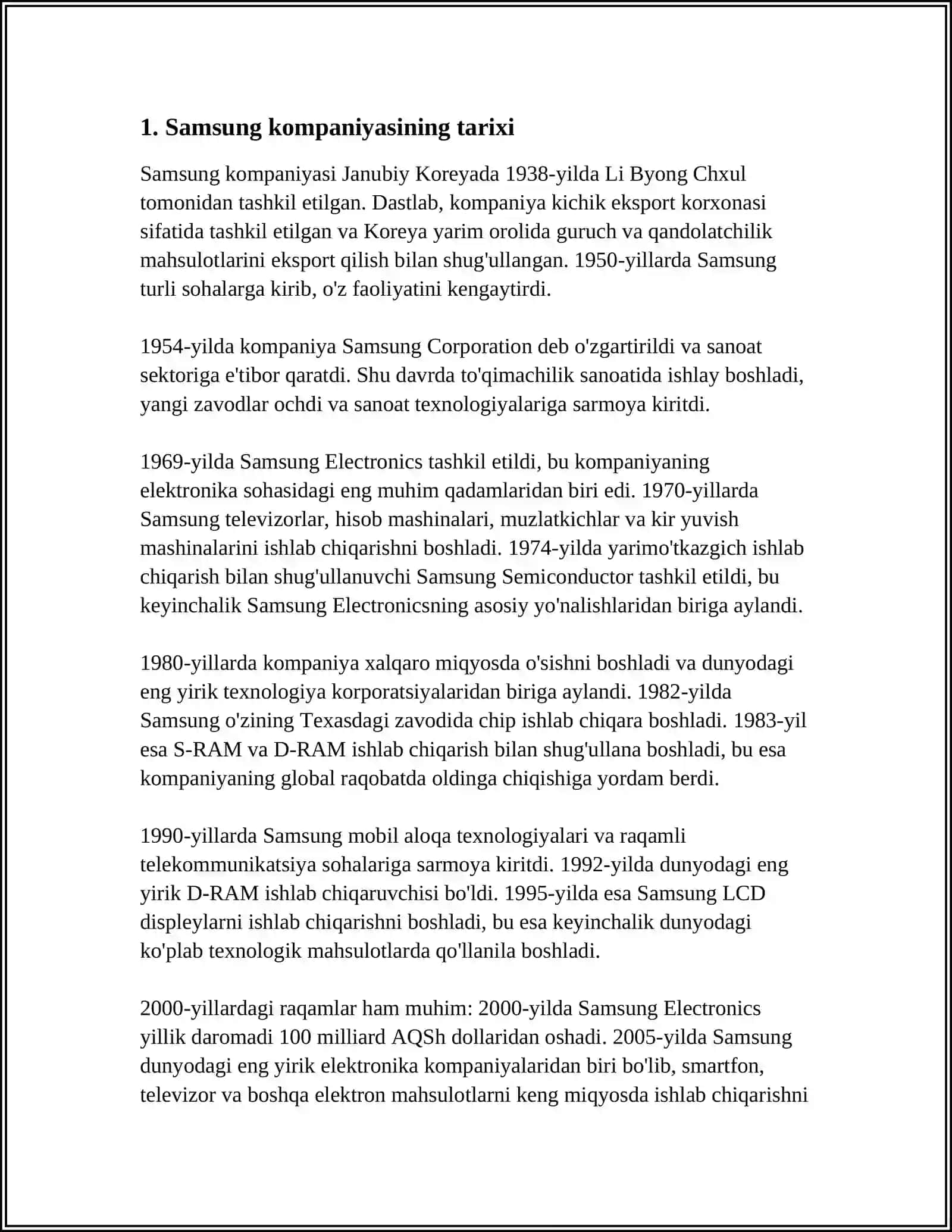 SAMSUNG KOMPANIYASI VA UNING MAXSULOTLARI 3
