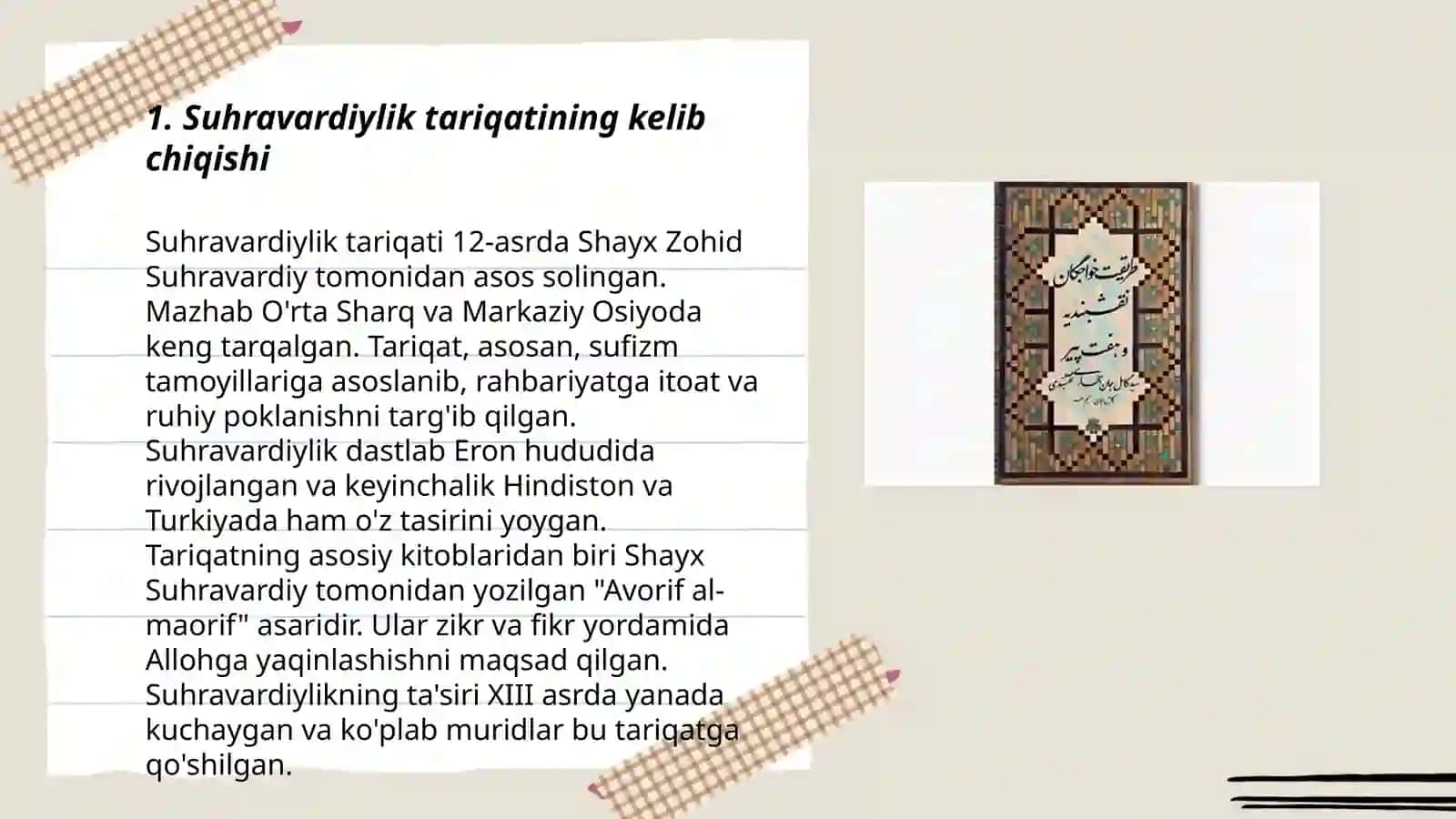 Suhravardiylik tariqati va ta'limoti 3