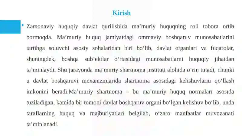 Ma’muriy Shartnomalar 3