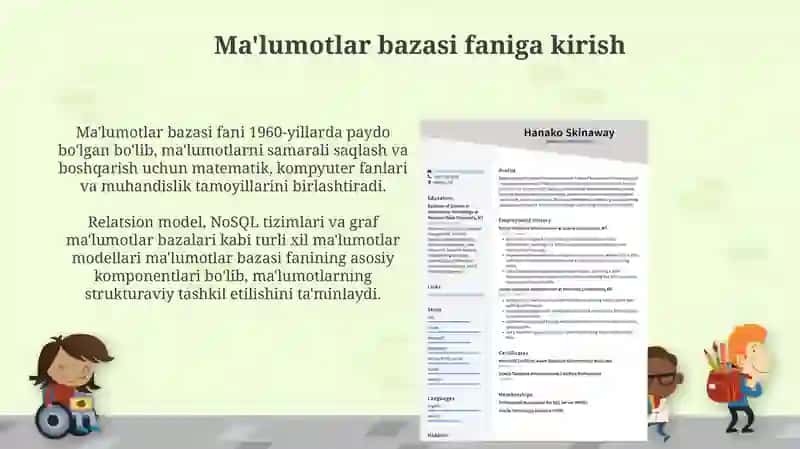 Ma'lumotlar bazasi faniga kirish 3