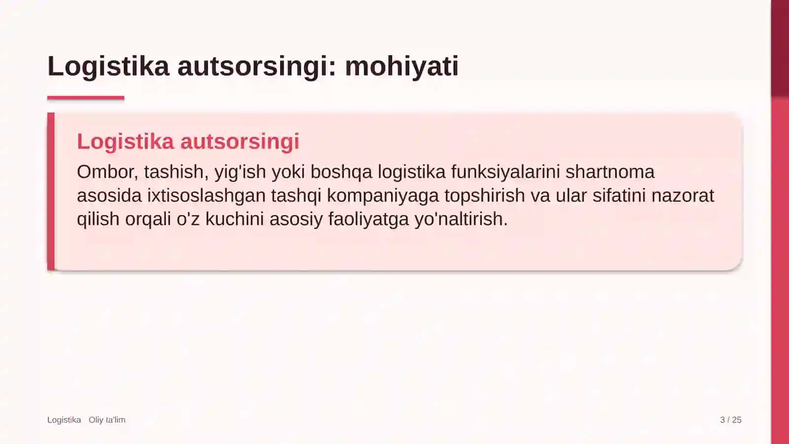 turoperatorlik kompaniyalarida logistika autsorsingi 5331 3