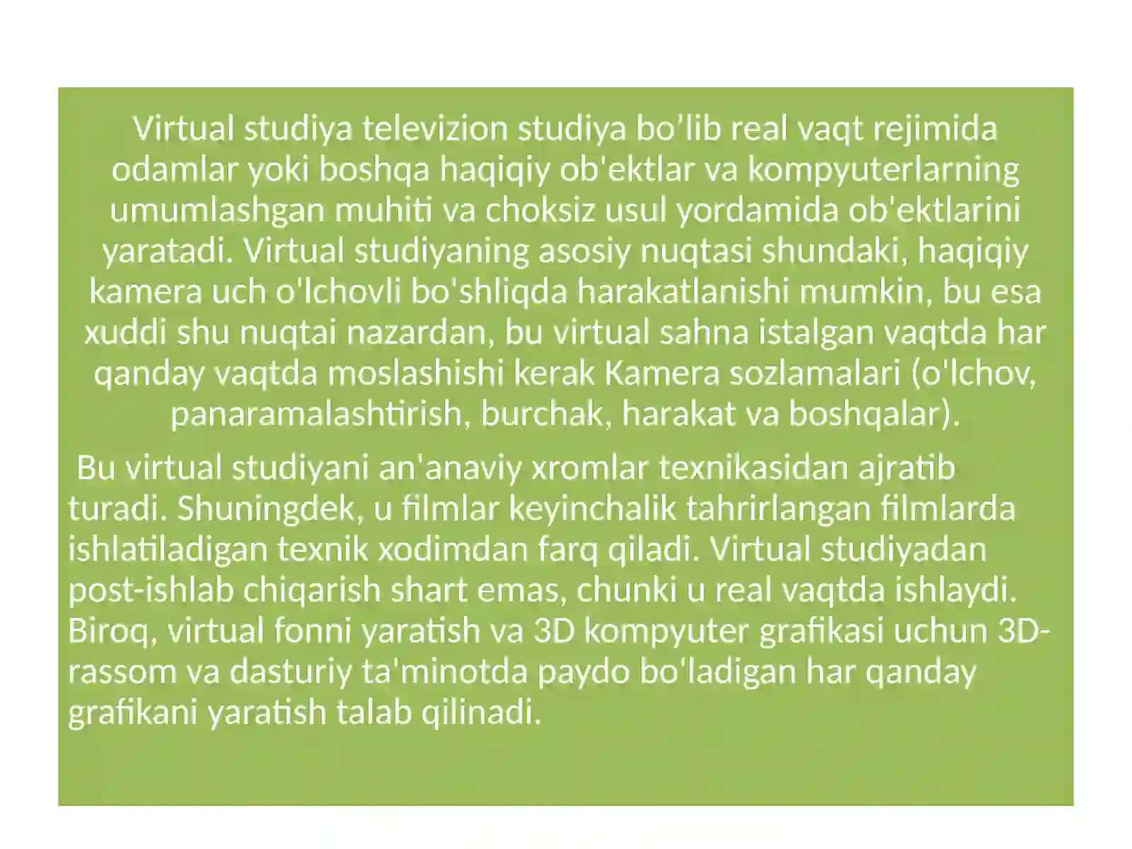 Virtual studiyalar va ularning imkoniyatlari 3