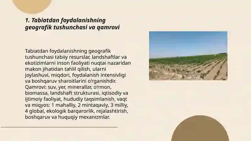 Tabiatdan foydalanishning geografik asoslari 3