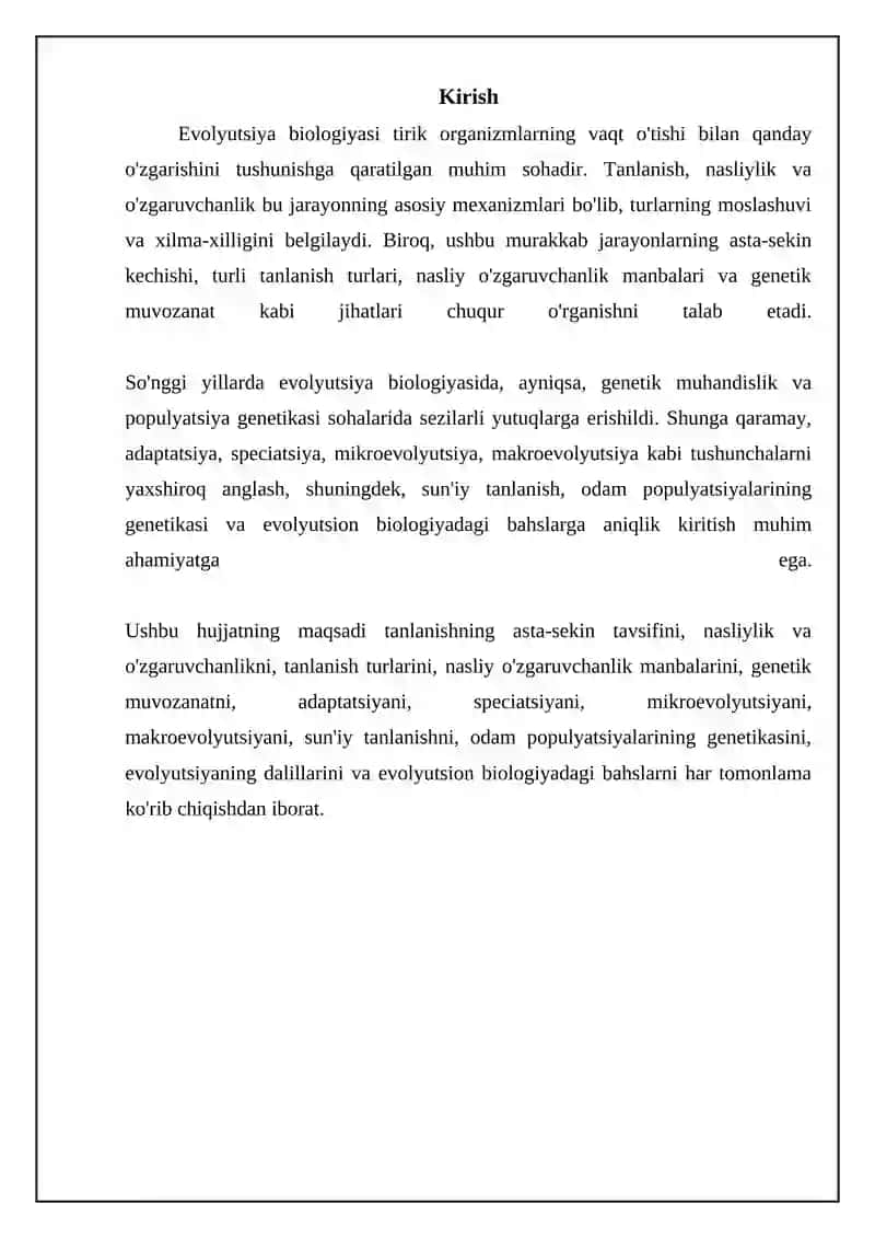 Evolyutsiya biologiyasi 3