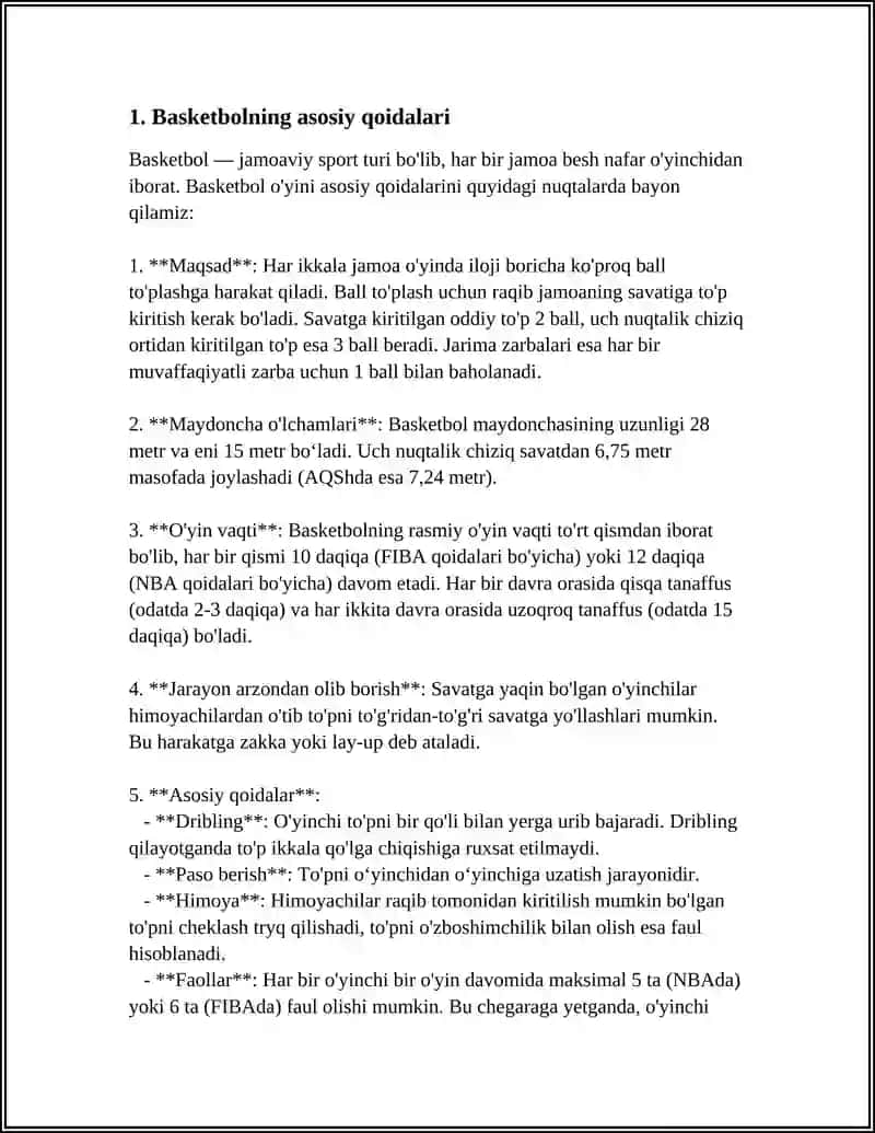BASKETBOL SPORT O'YINLARI 3