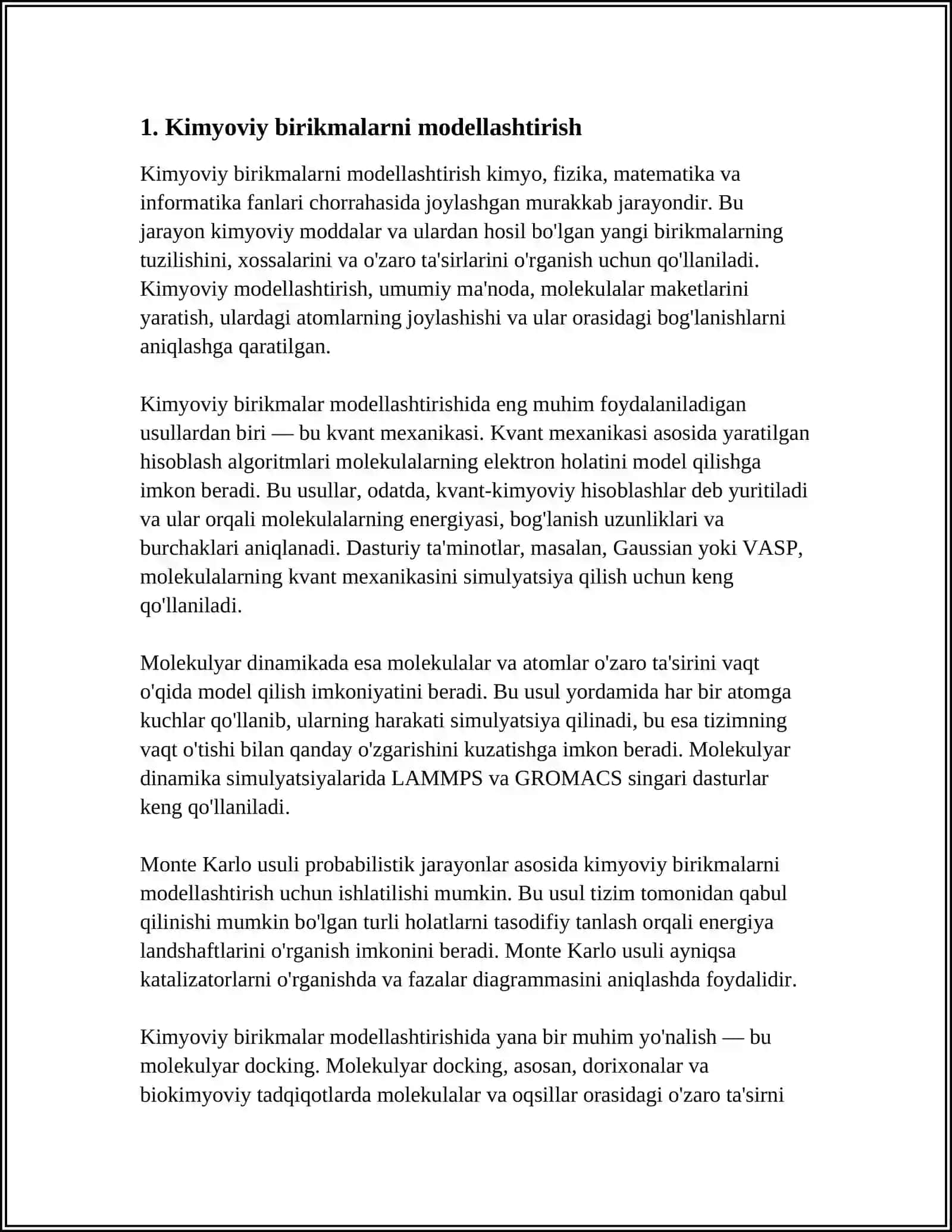 Kimyoda panoramik bog'lanish 3