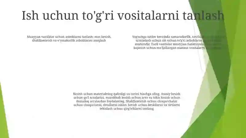 Kesuvchi Asboblarni Ishga Sozlash 3