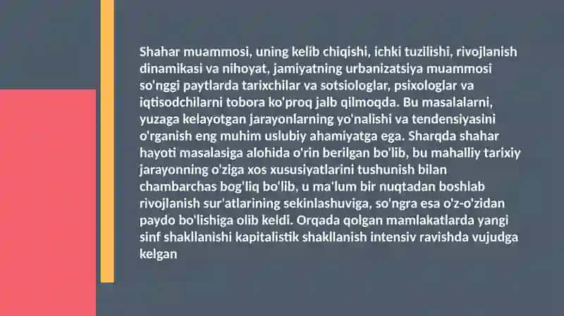 Oʻrtaasr shaharlarining vujudga kelishi 3